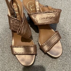 Jack Rogers Rose Gold Strappy Wedges
